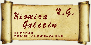 Miomira Galetin vizit kartica
